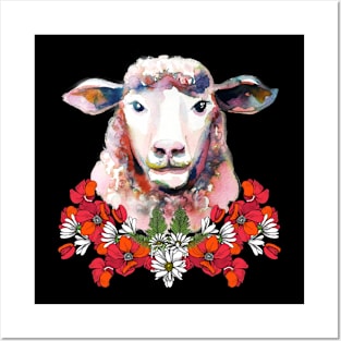 Sheep Flower Posters and Art